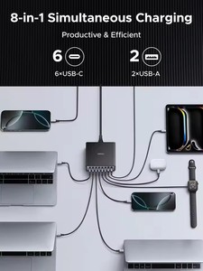 Caricatore USB C GaN UGREEN da 200W con 8 Porte, Stazione di Ricarica da Scrivania, Caricatore Rapido USB C per <span class=keywords><strong>Samsung</strong></span> Galaxy S25 - Product Image 6