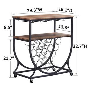 Carrito de hierro forjado negro de estilo europeo, gabinete de almacenamiento para restaurante, carrito de bar industrial, estante para vasos, carrito para botellas de vino - Product Image 3
