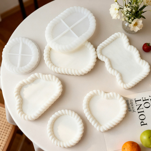 Tình yêu hình dạng Silicone khuôn Xoắn cạnh gai dây xi măng thạch cao đế lót ly khuôn mẫu tự làm pha lê nhựa nhỏ giọt khay thạch cao khuôn bán buôn - Product Image 2