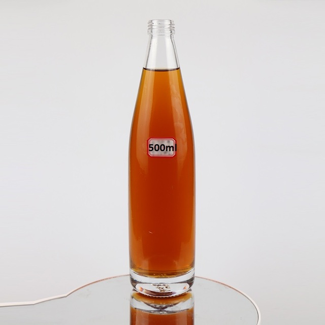 NCT-071 500ml Water Juice Beverage clear Glass Bottle with Aluminum Cap
