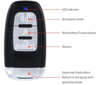Interrupteur intelligent antivol, démarrage à un bouton, démarrage à distance, démarrage du moteur, entrée passive sans clé, alarme de voiture PKE