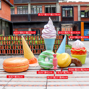 Sợi Thủy Tinh Điêu Khắc Ngoài Trời Món Tráng Miệng Loạt Trang Trí Nội Thất Doughnut Kem Macaron Tượng Mall Thú Vị Trang Trí - Product Image 5