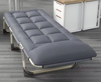 Lit pliant portable en acier moderne, lit de camp multifonctionnel pour le bureau, les voyages en plein air et la chambre à coucher