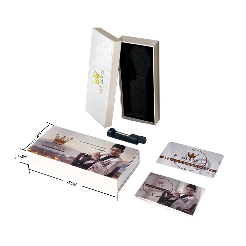 Caja de cartón rígida de lujo para reloj, caja de embalaje de regalo con logotipo personalizado, bajo nivel de pedido, barato, OEM