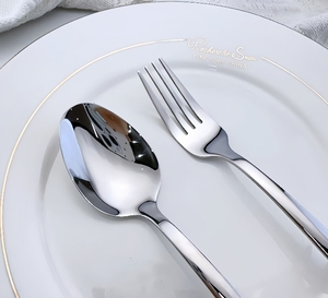 ชุดช้อนส้อมมีดแบบเรียบง่ายสำหรับโรงแรมเครื่องใช้บนโต๊ะอาหารทำจากสเตนเลสสีเงิน201 - Product Image 6