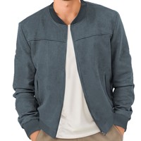 Veste zippée homme en daim, couleur unie, style rétro décontracté, manches longues, automne, soldes
