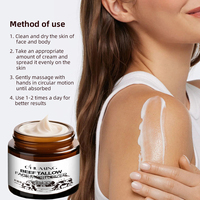 Produits de soin de la peau à base de graisse de bœuf nourrie à l'herbe et de miel, crème hydratante pour le visage et le corps avec acide hyaluronique et beurre de karité