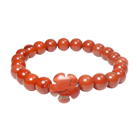 Bracelet extensible en perles de cristal naturel en gros avec perle fleurie en pierre précieuse sculptée, quartz rose, aventurine verte, obsidienne en vrac