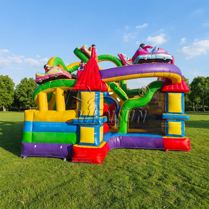 WINSUN - Castillo Inflable Semiacompleto Personalizado de PVC Ecológico, Casa de Brinco para Fiestas, Combo de Castillo Inflable con Montaña Rusa Personalizada - Product Image 1