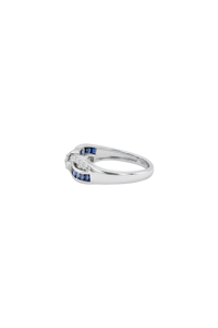 Anillo de Zafiro Azul y Diamantes en Plata de Ley 92.5 KLSR-11714 - Product Image 4