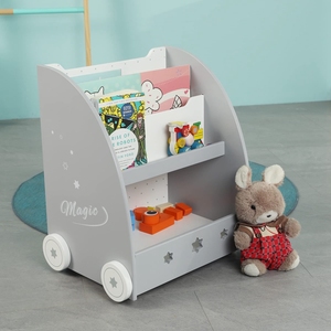 Tiktok Hot Modern Wood <strong>Grey</strong> Children Case Design Table Kids Book <strong>Shelf</strong> for Home - Product Image 2