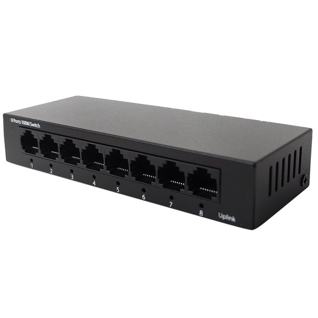 48V Adaptive RJ45 Ports Fiber 10 100M Gigabit 8 Port Full Ethernet Network Hub POE Switch for CCTV Ip Camera