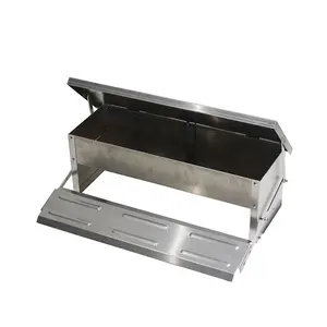 Self Opening Ratproof Outdoor Galvanized Metal Automatic Treadle Chicken Feeder Poultry