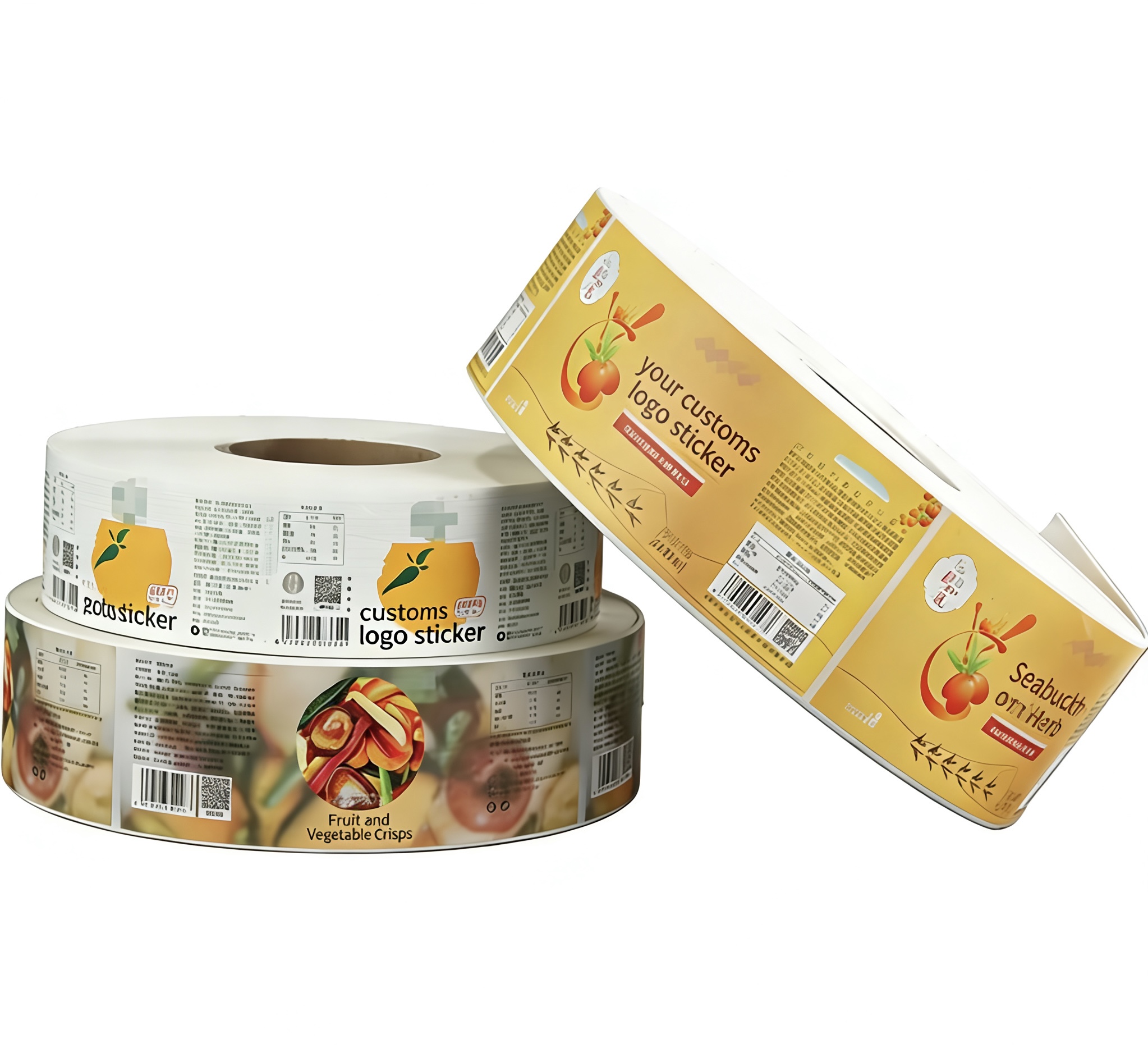 Custom Vinyl Adhesive UV Resistant Waterproof Oil Proof Package Stickers Strong Stickiness Custom Shape & Size Roll Packaging
