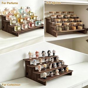 Présentoir à bijoux en bambou à 4 niveaux, organisateur en bois naturel en forme d'échelle pour épingles à cheveux, bracelets et boucles d'oreilles - Product Image 2