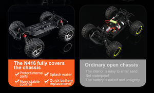 Truk Monster Supersonik 4WD Kecepatan Tinggi HOSHI N416 Skala 1/16, Remote Control 2 Saluran, Jangkauan 90M+, Siap Pakai, Mainan RC Off-Road - Product Image 5