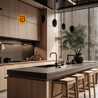 Meubles de cuisine sur mesure en mélamine de luxe CORINA avec support de dessin, planification de la disposition et coordination de l'emballage, fabriqués sur commande