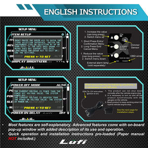 มาตรวัดดิจิตอลอเนกประสงค์ <span class=keywords><strong>Lufi</strong></span> <span class=keywords><strong>XF</strong></span> Obd2 มาตรวัดดิจิตอลสำหรับรถยนต์ วัดแรงดันเทอร์ไบน์ OBD HUD จอแสดงผลบนกระจกหน้ารถ - Product Image 3