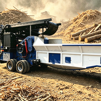 Broyeur à bois horizontal à tambour de technologie avancée, moteur diesel, broyeur de bûches de grand diamètre portable