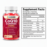 Gummies CoQ10 Marque Blanche 250mg Saveur Pêche 60 Unités Complément Alimentaire OEM ODM Formule Personnalisée Fabrication sous Contrat