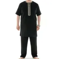 Kemeja-ropa islámica de estilo Simple para hombres, Abaya musulmana de diseño Kasual Pria, Thobe oficial, productos en oferta, en Dubái