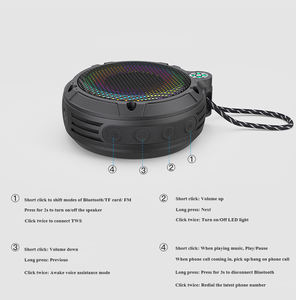 ฟันสีฟ้า IPX7 ลําโพงไร้สายกันน้ํา 3W เสียงดัง 24H เวลาเล่นลําโพงลอยพร้อมไฟ LED - Product Image 6