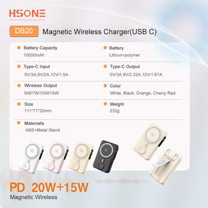 พาวเวอร์แบงค์แม่เหล็ก DB20s 15W ไร้สาย 10000mAh พร้อมที่ชาร์จนาฬิกา จอ LED และขาตั้งโลหะ - Product Image 6