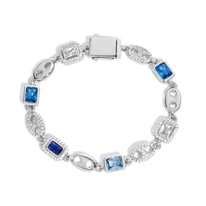 8mm Mariner Link Moissanite <b>Bracelets</b> Multi Hue Gem Gold Over 925 Silver Stone Studded Spring Lock Hip Hop Custom Suppliers B2B - Product Image 2