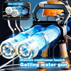 Pistola de Agua Eléctrica de Doble Cañón <span class=keywords><strong>Gatling</strong></span> para Exteriores, Gran Capacidad, Función de Burbujas, Material Plástico, EN71 - Product Image 3