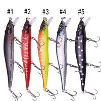 Ensemble de leurres de pêche Vivid Minnow, appâts durs réalistes à coulée lente avec hameçons triples affûtés pour la pêche au bar, au brochet et à la perche