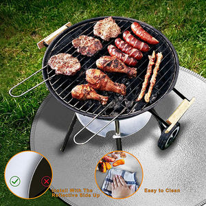 YIHUAXING Semicircular <strong>Fireplace</strong> Carpet Floor Mats Anti-Slip Fire Retardant Fiberglass Accessory Type Charcoal Cooking <strong>Covers</strong> - Product Image 3
