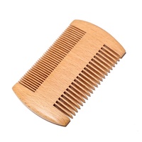 Peigne de barbe en bois naturel pour hommes, étiquette privée, double dents, moustache, bon marché, nouveau style,