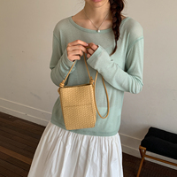 Sac à bandoulière élégant pour femme, style coréen tendance 2026, en tissu tressé, mini sac à main décontracté pour le quotidien