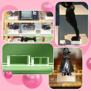 Custom 2 X 1Inches Clear Polished <b>Cube</b> Jewelry Stand Ring Showcase Holder Base Acrylic Square Display Block - Product Image 4