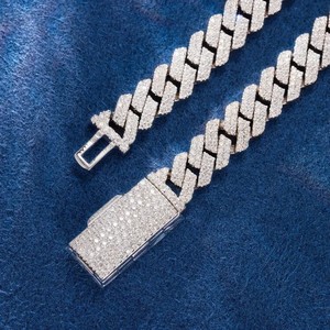 Collier chaîne cubaine en argent Gallerley personnalisé Hip Hop serti de diamants, moissanite VVS certifiée GRA, S925, 8 mm, couleur D - Product Image 3