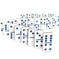 Ensemble de dominos Offres Spéciales personnalisés en acrylique à deux couches Double 6 Six jeu avec dominos en résine plastique dominos exclusifs et ensembles