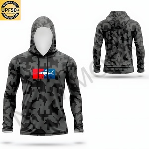 UPF50+ Men's Quick Dry Fishing Hoodie Long Sleeve UV Protection Breathable Polyester Customized Logo and Sublimation Printing - Product Image 6