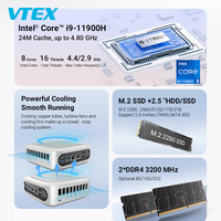 Mini PC de Alto Rendimiento con Core I9-11900H, DDR4, SSD M.2 SATA, Función Completa, Tipo-C, Triple Pantalla 4K, Computadora Compacta