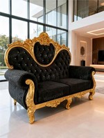 Elegante Sofá de Tela de Estilo Barroco para Villa, Lujo Europeo para la Sala de Estar de su Propiedad