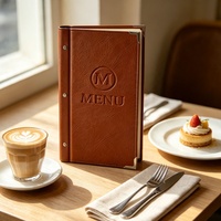 Personnaliser la couverture de menu en cuir PU tendance, dossier de menu pour restaurant