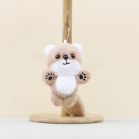 Nouveau design mignon renard en peluche porte-clés sac décoration porte-clés pendentif doux peluches raton laveur Animal jouets en peluche pour cadeau