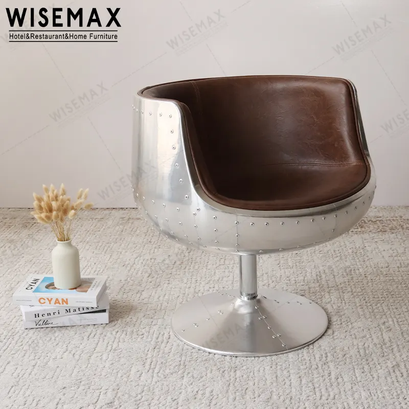 WISEMAX мебель, мебель для отеля, барная мебель, кресло из натуральной кожи, алюминиевое кресло для столовой, вращающееся кресло для лобби, кафе