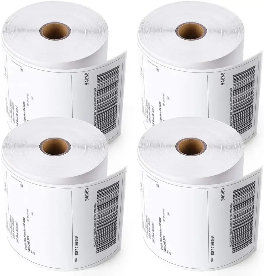 Shipping Label Self Adhesive Sticker Paper Custom Stickers Roll Direct Thermal 4x6 100x150 Label Roll for Packaging Labels