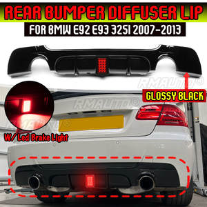 New Car Rear Bumper <b>Diffuser</b> Lip Spoiler W/<b>LED</b> Brake Light for BMW E92 E93 325i M Sport 2007-2013 Rear Bumper Splitter Protector - Product Image 1