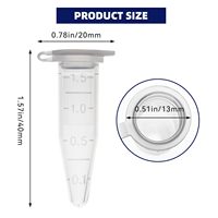 Fond conique Falcon 0.1ml 0.2ml 0.5ml 1.5ml 2ml 5ml 10ml 15ml 25ml 50ml tube à centrifugeuse avec bouchon à vis en plastique