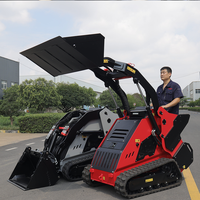 Gratis pengiriman kecil murah mini selip steer loader dengan ember lampiran berbeda