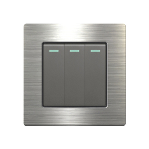 Interruptor de luz de pared de la UE gris metal, enchufe eléctrico recargable USB universal de acero inoxidable, interruptor de control de velocidad atenuador de 220V - Product Image 4