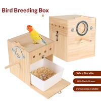 Nichoir en bois pour perroquets avec plateau en plastique extractible pour perruches, agapornis et petits perroquets