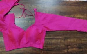 Chemisier ethnique en soie dupion à manches longues avec fermeture à nouer dans le dos - Product Image 4