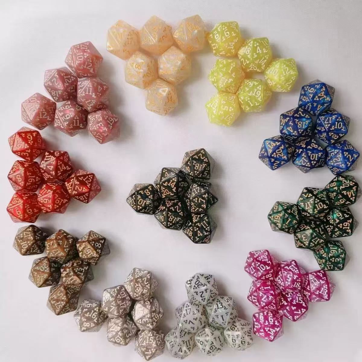 Lot de 10 dés D12 bleu marbré (Neu (gemäss Beschreibung)) in